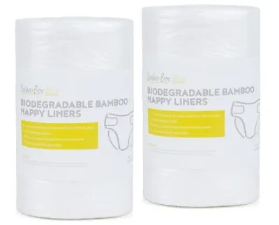 200 Soft Disposable BAMBOO Nappy Liners Cloth Nappy Plastic Free 2 Rolls Of 100 • £9.95