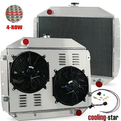 4-row Radiator+2x12 Fans For 1966-1979 Ford F150 F250 F350 Bronco Truck Chevy V8 • $329