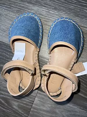 Baby Girls Size 7 Infant Size EU 24 Denim Blue Sandals New Tags Espadrille • £16.99