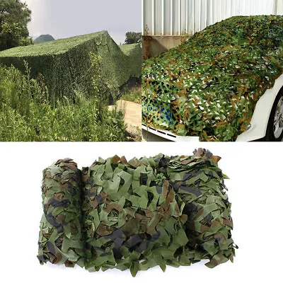 Camo Netting Woodland Army Green Net Military Camping Hunting Hide Shelter 2m-8m • $9.50