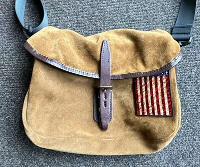 Bleu De Chauffe Leather/Suede Bag Purse Crossbody Brown France Handmade US Flag • £193.02