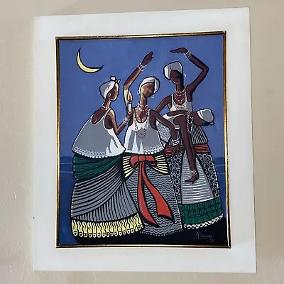 Vintage Brazil Painting Beso Signed Framed Stunning Art Brasil Voodoo • $299.99