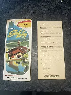 Vintage 1956 Sun Valley Idaho Spring Summer Travel Brochure Rates Accommidations • $34.99