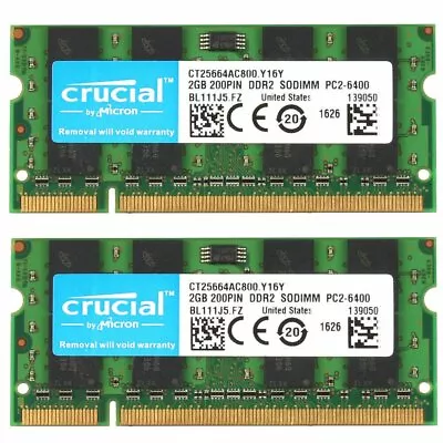 $10.39 • Buy 4GB Kit 2x 2GB Dell Vostro 1088 1200 1220 1310 1320 1400 1500 A840 A860 DDR2 RAM