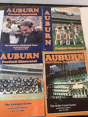 Auburn Football Illustrated Programs Lot Of 4 From 1980 • $129.99