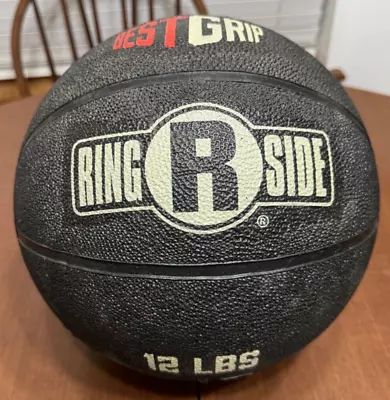 Ringside Boxing Medicine Ball - 12 Lbs - Free Stand Included - Black • $19.99