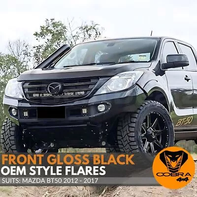 Front Gloss Black OEM Style Fender Flares Fits Mazda BT-50 BT50 2012 - 2018  • $229