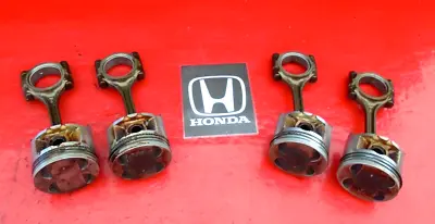 92 93 94 95 Honda Civic Engine Motor Pm3 Pistons With Rods Oem D15b7 1.5l All 4 • $100