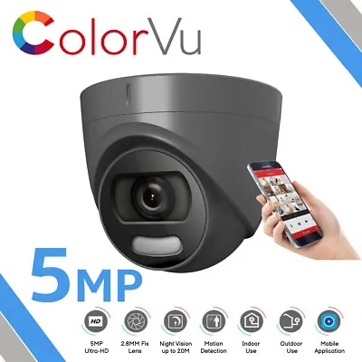 £41.99 • Buy 5mp Colorvu Cctv Hd Camera System Dome Security Full-hd Surveillance Ip66 40m Ir