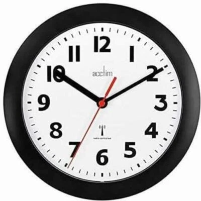 £20.22 • Buy Black Radio Controlled Wall Clock Acctim 74313 Parona