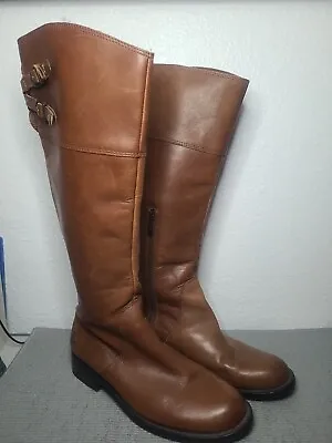 Vince Camuto Keaton Brown Leather Tall Knee High Riding Boots Women Sz 7.5B  • $35