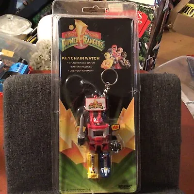 Vintage 1994 Mighty Morphin Power Rangers Keychain Watch Factory Sealed Megazord • $28