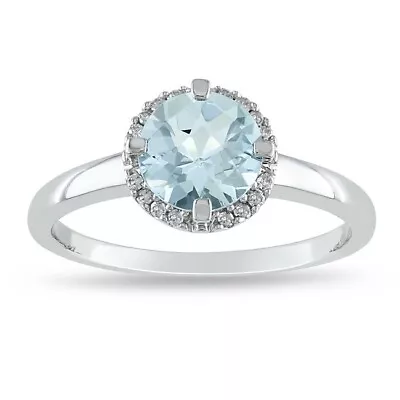 Miadora 10k White Gold Aquamarine And Diamond Accent Ring G H I2 I3 • $199.99