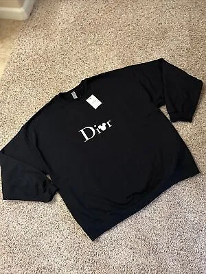 Black Mickey Mouse Dior Lettered  Sweatshirt Men’s 2XL • $38