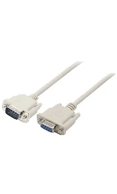 SERIAL RS232 EXTENSION CABLE DB9 M To F 9 Pin MALE To FEMALE 2M - BRAND NEW • £4.99