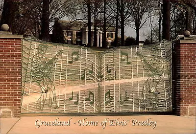Tennessee Memphis Graceland Elvis Presley's Home Entrance Gate ~ Postcard Sku357 • $2.77