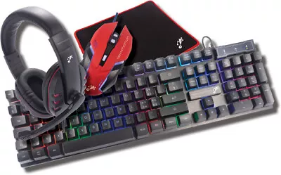 TekNmotion TM-NIB4XB1 Game On 4-in-1 PC Gaming Bundle - Mouse Headset Keyboard • $97.19