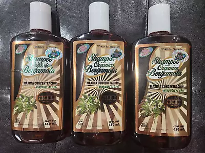 New 3 Pack Bergamot Shampoo Natural Stimulates Hair Growth 15 Oz Each • $48.47