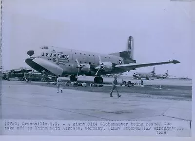 1958 USAF Giant C124 Globemaster Rhine Main Airbase Germany Press Photo • $24.99