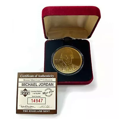 Michael Jordan Retired Bronze Medallion Highland Mint Upper Deck 1994 COA /25000 • $22.89