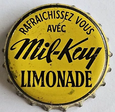 Mil-Kay Limonade Cork Lined Soda Bottle Cap; Valleyfield Quebec - Used • $3.99