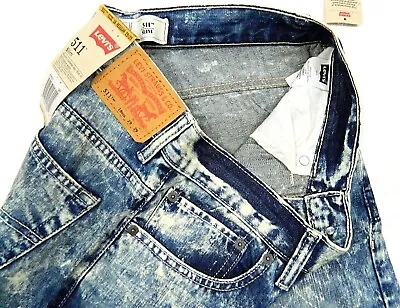 NEW Levi's 511 Slim Acid Rinsed Denim Blue Jeans Tag 18 Reg Measured Size 30x29 • £20.90