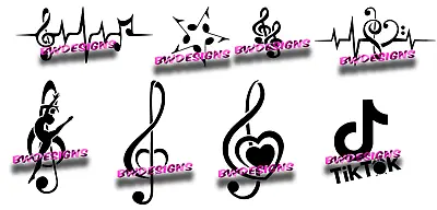 Music Notes Treble Clef Quaver TikTok Fake Tattoo Craft Stencil Mylar Reusable • £3