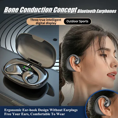 $20.95 • Buy Bone Conduction Headphones Bluetooth 5.3 Wireless Earbuds Sport Headset Ear Hook