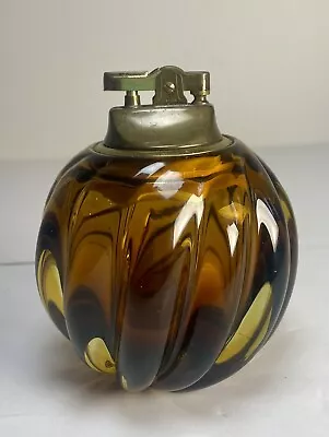 Gorgeous Vintage Mid Century Modern Amber Glass Table Lighter Made In Italy RARE • $50