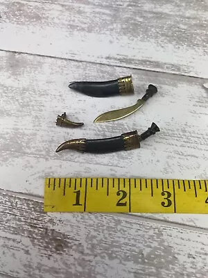 Antique 1880s Sword In Sheath Brooch Set Marked SILVER Carved Vulcanite Handle • $210