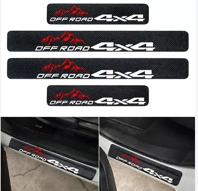 4pcs Car Door Sill Protector Scratch Auto Protection Carbon Fiber For Ford F150 • $34.73