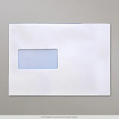 C5 PLAIN WINDOW White Self Seal Envelopes Wallets 20 50 100 250 500 1000 229x162 • £6.50