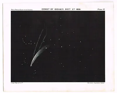 Antique Print Vintage 1910 Astronomy Star Map Chart Comet Of Donati Oct 5th 1858 • $22.95