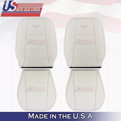 1999 - 2004 Fits Ford Mustang V6 Front Bottoms & Tops Leather Seat Cover White • $540.54