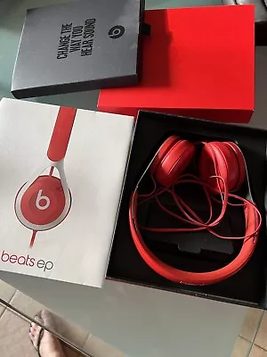 Beats By Dr. Dre Beats EP On Ear Headphones Red (Working) W/ Box • $25