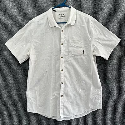 Billabong Mens Button Up Shirt XL Polka Dots Tailored Fit Stretch Short Sleeve • $7.48