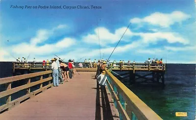 Corpus Christi Texas Padre Island Fishing Pier VTG Standard Postcard Unposted • $3.96