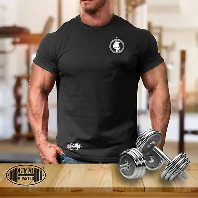 Spartan Sword Shield T Shirt Pocket Gym Clothing Bodybuilding Training Men Top • £10.99