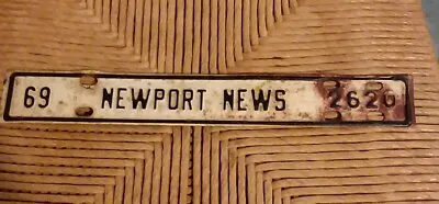 $28 • Buy Vintage 1969 Newport News VA City Tax License Plate Topper