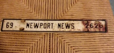 $28 • Buy Vintage 1969 Newport News VA City Tax License Plate Topper