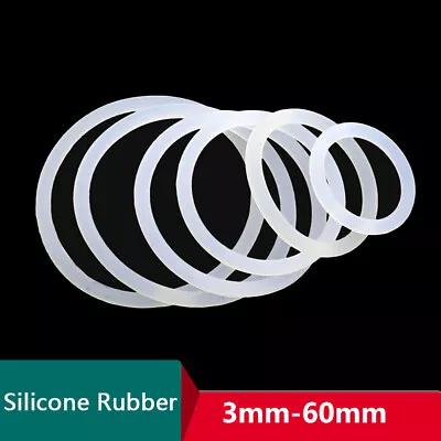 £1.84 • Buy 3mm-60mm Clear Silicone Rubber O Rings Seals Waterproof Sink Tap Basin Bath Plug
