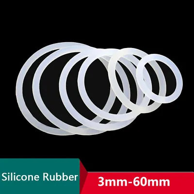 £1.51 • Buy 3mm-60mm Clear Silicone Rubber O Rings Seals Waterproof Sink Tap Basin Bath Plug
