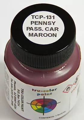 PRR PASS CAR MAROON TRU-COLOR AIR BRUSH READY PAINT N HO S O On30 Model TCP131 • $8.89