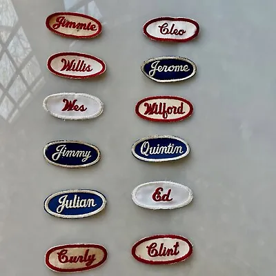 Embroidered Vintage Name Tag Patch For Work Shirt Uniform Red And Blue Selection • $7