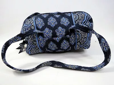 Vera Bradley Calypso Top Zip Shoulder Bag Purse Navy Blue 10in X 6in • $16