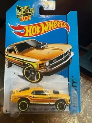 2014 Hot Wheels HW City '70 Ford Mustang Mach 1 #97 Yellow • $2.35