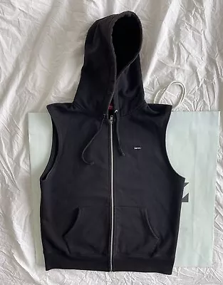 Supreme Small Box Logo Full Zip Sleeveless Hoodie Black Sz M 100 % Authentic • $150