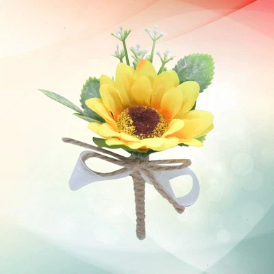 £5.92 • Buy Wedding Dress Brooch Groom Breastpins Sunflower Brooch Corsages Weddings