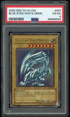 Yu-Gi-Oh TCG Blue Eyes White Dragon SDK-001 Ultra Rare Starter Deck PSA 4 VG-EX • $0.99