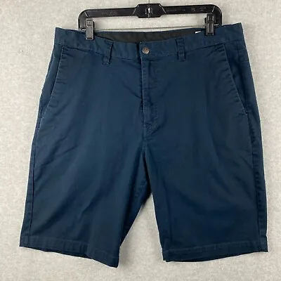 Volcom Chino Shorts Mens 36 Blue True To This Slash Pockets Golf Dark Wash • $12.95